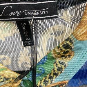 Love University Colorful Patterned Top